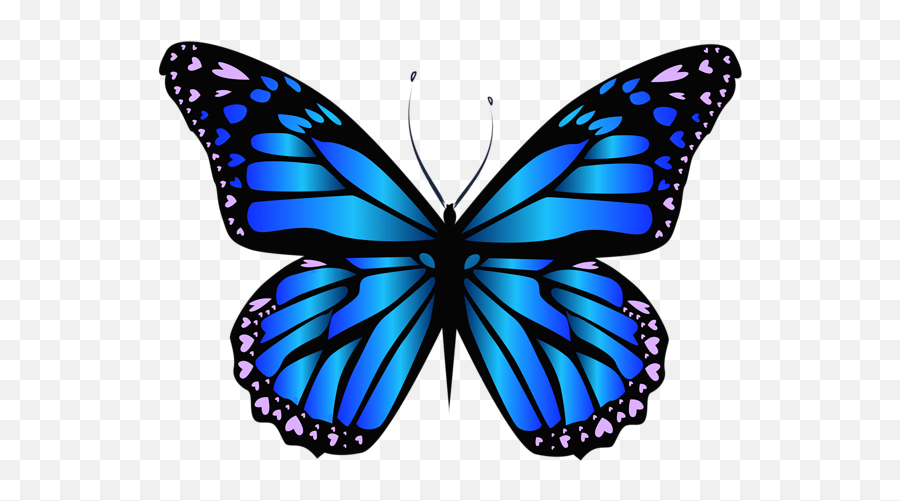 Blue Butterfly Png Clipar Image - Blue And Purple Butterfly,Watercolor Butterfly Png