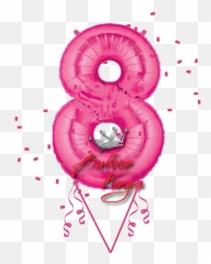Download Pink Number - 8 Balloon png