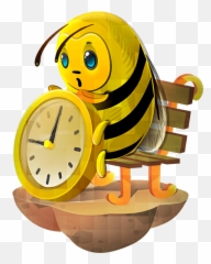 Bee Stickers Icon Set Png Download Vector - Cartoon Honey Bee Wall Clock Drawing,Pikachu Face Png