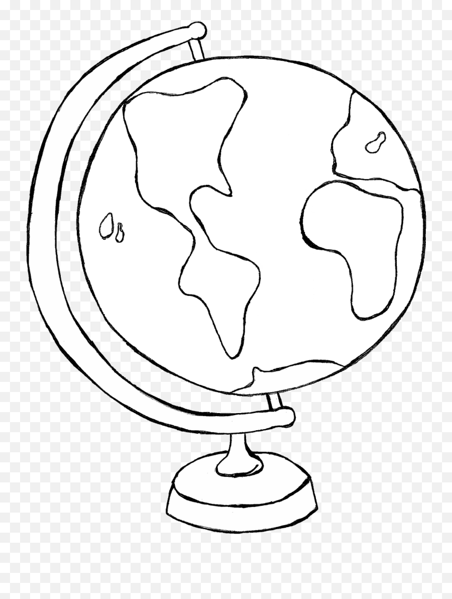 Clip Art Of World Clipart 2 Image - Globe Clip Art Black White Png,World Clipart Transparent