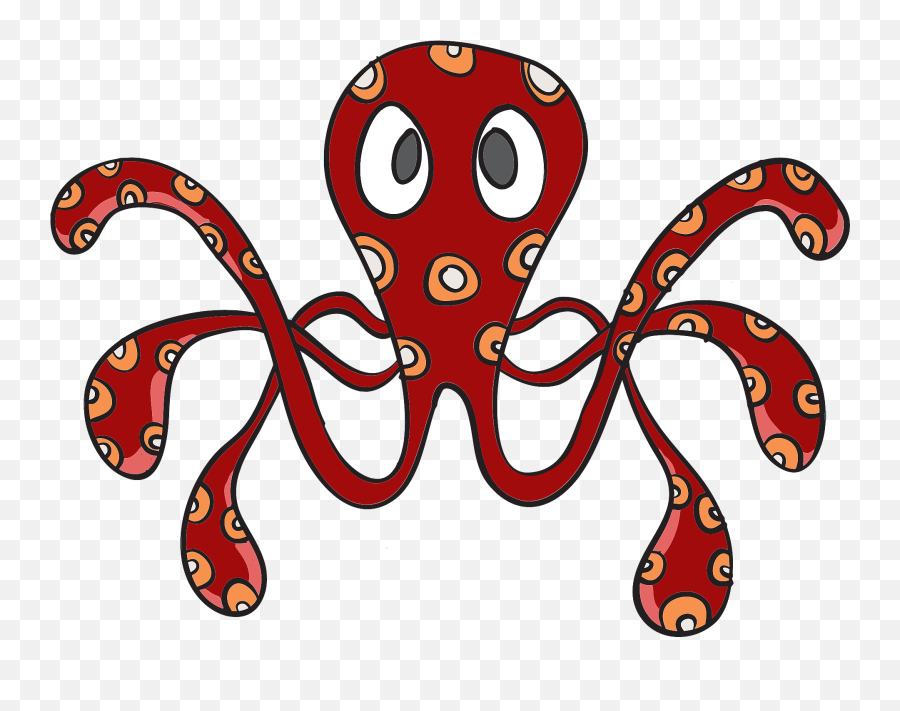 Brown Polka Dotted Octopus Clipart - Octopus Png,Octopus Transparent