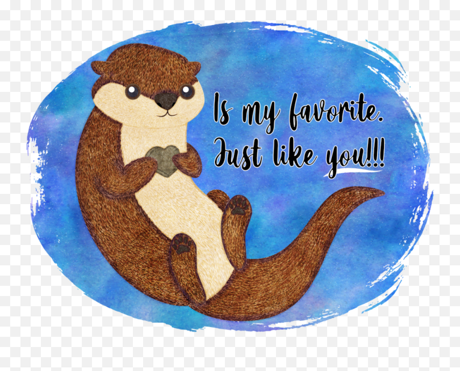Otter And Favorite Heart Rock To Whom Would You Give Your - Sea Otter Png,Otter Png