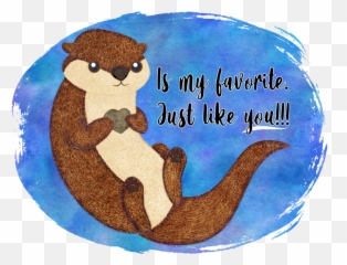 Otter And Favorite Heart Rock To Whom Would You Give Your - Sea Otter Png,Otter Png