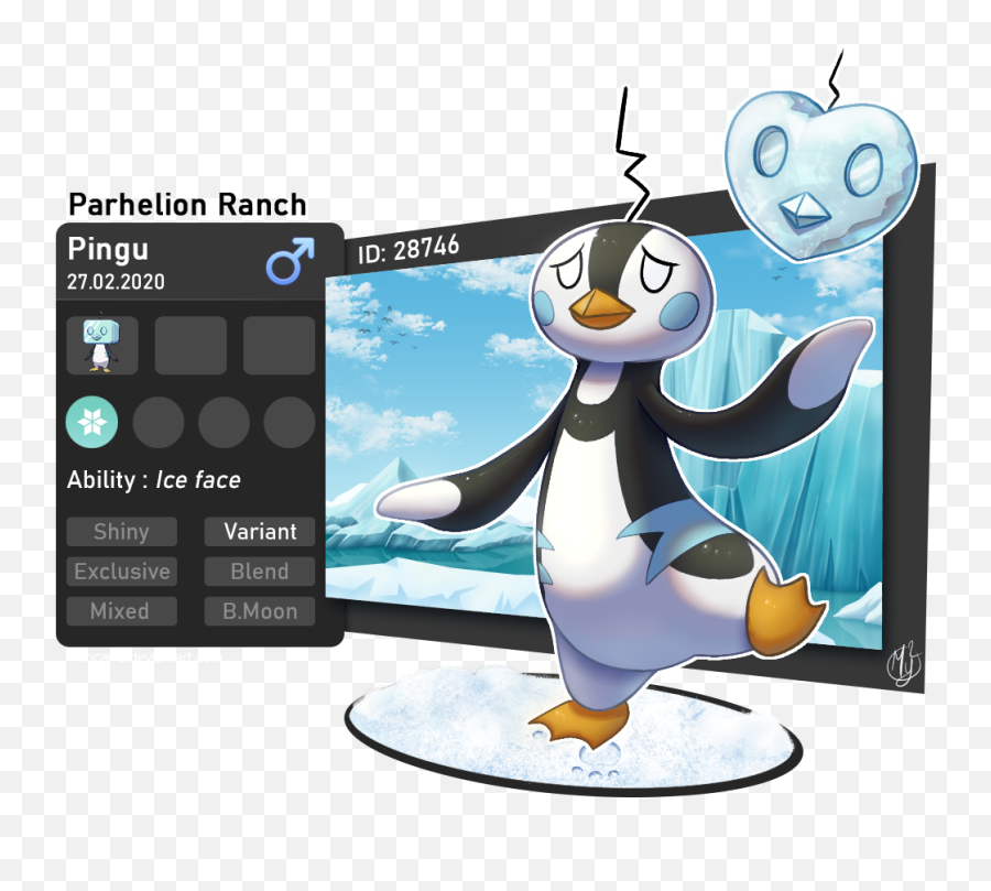 Pkmn - Cc Pingu By Myocarre Fur Affinity Dot Net Mix Pokemon Sketches Of Pokemon Fusions Png,Pingu Png