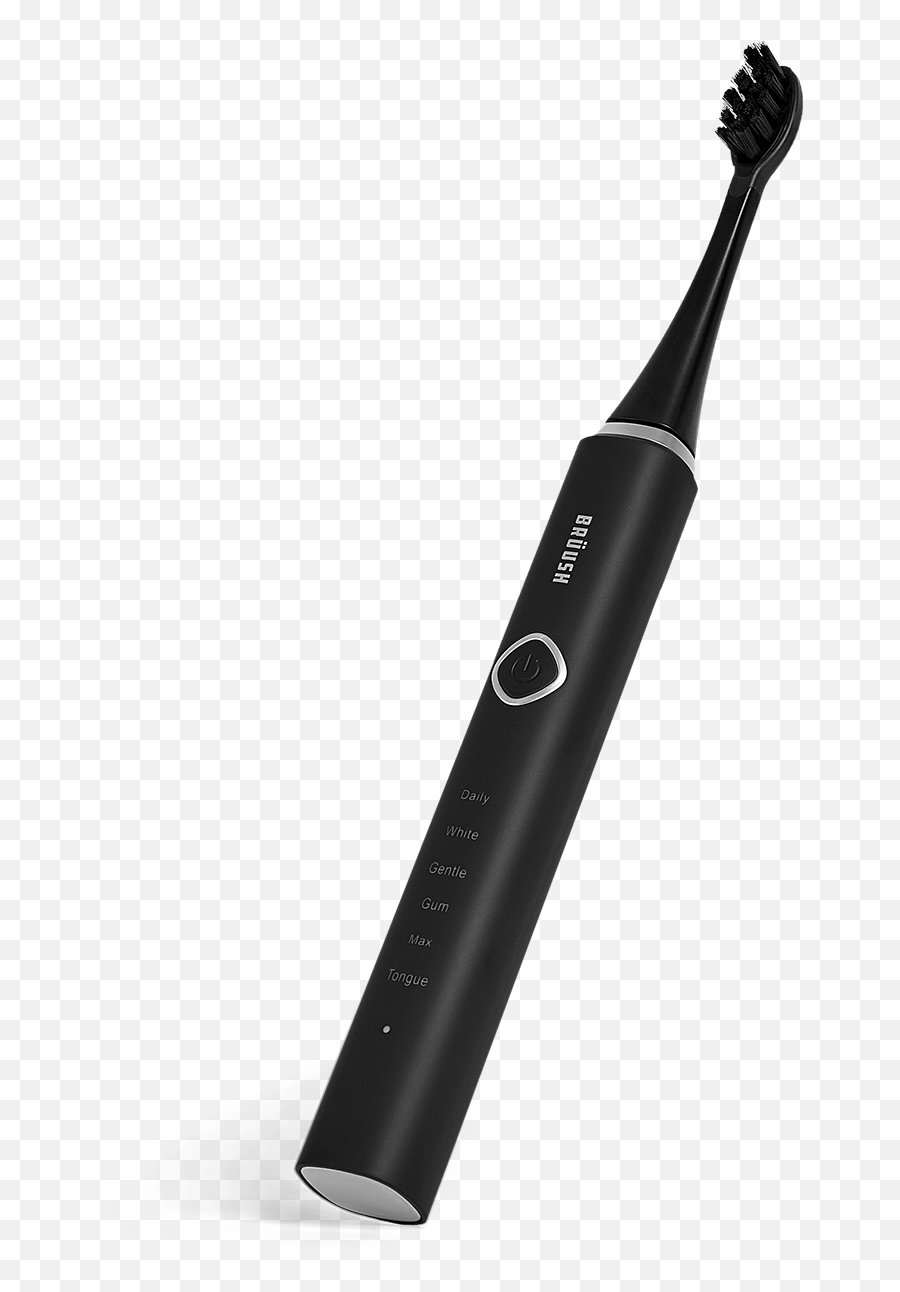 Black Electric Toothbrush With 6 Subscription Head Refills - Bruush Toothbrush Png,Toothbrush Transparent