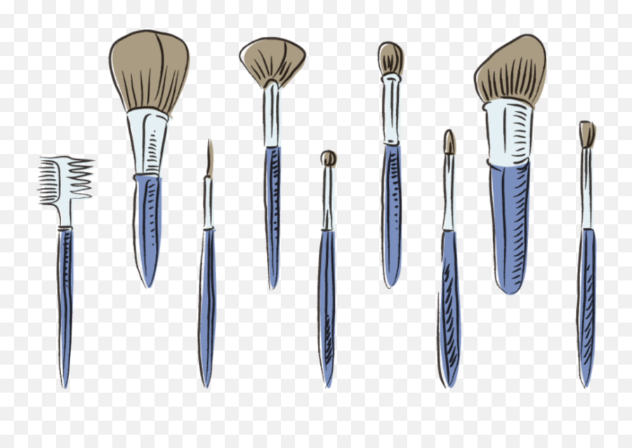 Blue Brush Draw Drawing Brown Brushes Makeup - Makeup Drawing Brushes For Makeup Png,Makeup Brush Png