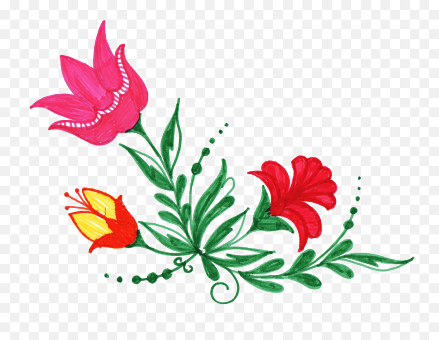 Download Colorful Corner Transparent - Flower Png File Free Flower Transparent Png File,Green Flower Png