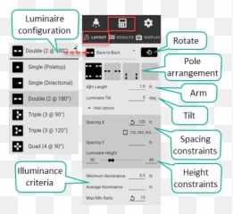 Luxiflux Area - Webbased exterior lighting calculator Vertical png