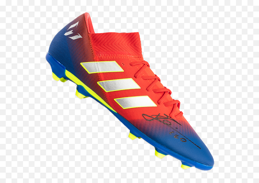 Lionel Messi Autographed Adidas Nemeziz 183 Soccer Cleat Boot - Icons Coa Adidas Nemeziz Messi Png,Nike Football Icon Ohio State