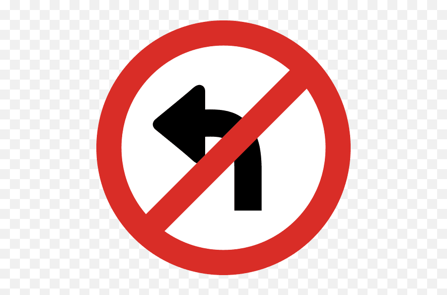 No Left Turn Sign Icon Png And Svg Vector Free Download - Placa Proibido Virar A Esquerda,Uturn Icon