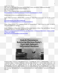 Dada U0026 Phenomena Butchering Merleau - Pontyu0027s Flesh with Document png