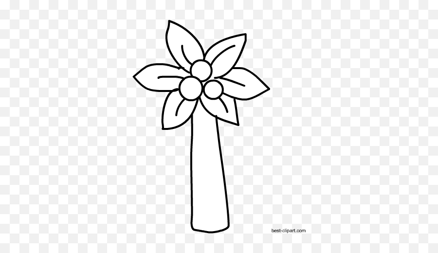 Free Tree Clip Art Images In Png Format - Sunflower Colouring Page Kids,Black And White Tree Png