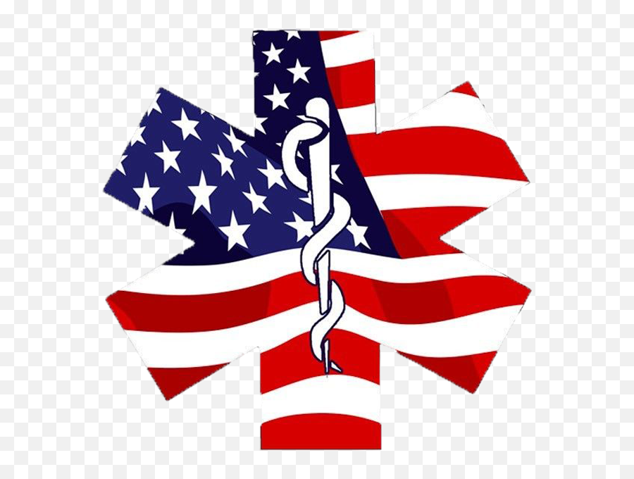American Flag Ems Logo Clipart - Full Size Clipart 4917046 Star Of Life Red White And Blue Png,American Flag Logo