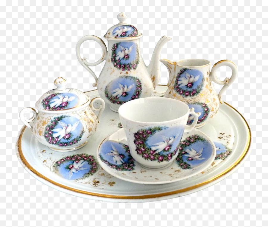 Tea Set Transparent Background - Tea Cup Set Png,Tea Set Png