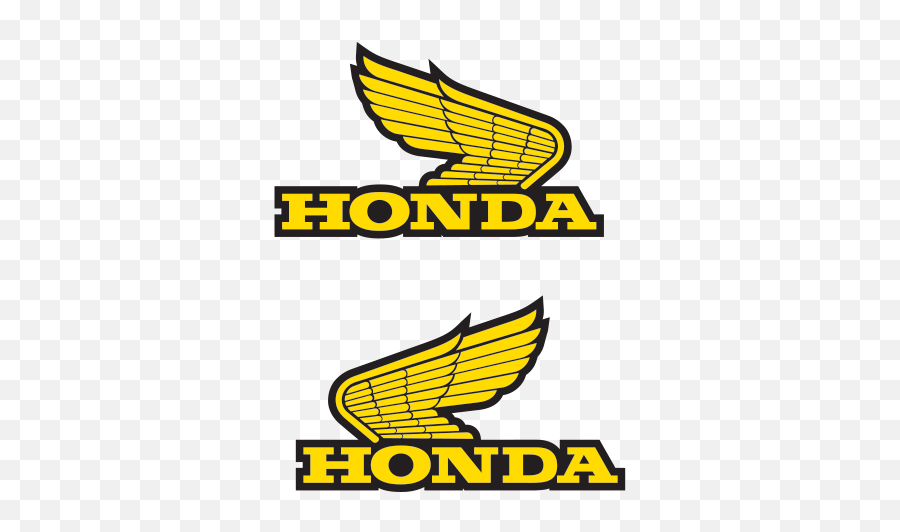 Printed Vinyl Pair Of Honda Wings Logo - Honda Logo Sticker Yellow Png,Wings Logo
