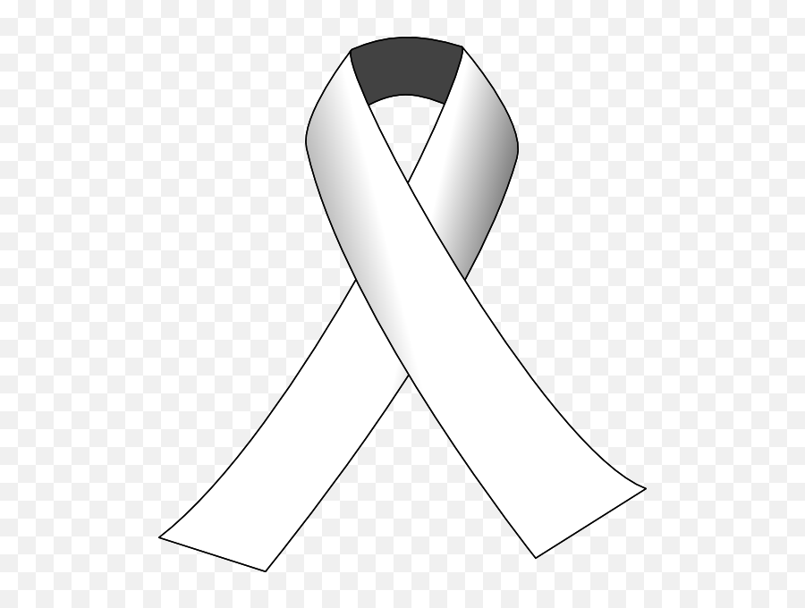 White Awareness Ribbon Clip Art - Vector Clip White Ribbon For Lung Cancer Png,Awareness Ribbon Png