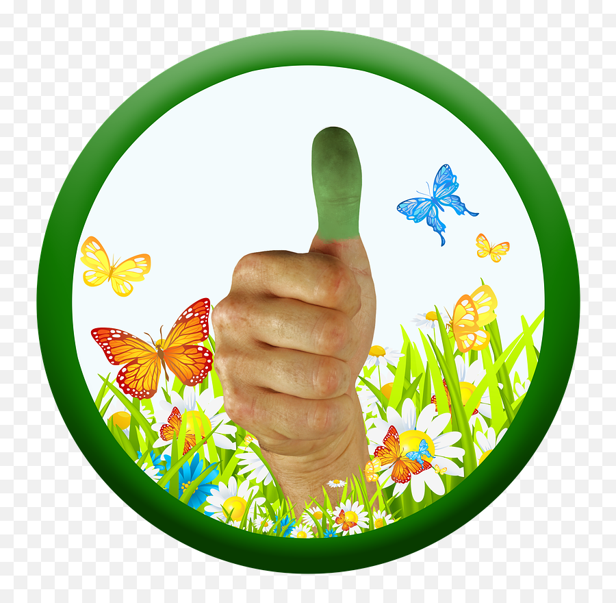 Green Thumb Thumbs Up Nature Png Logo