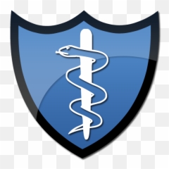 Medical Serpent Symbol Shield - Cross Sword Logo Blue png