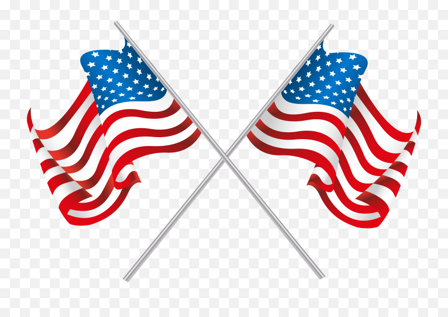 Usa Crossed Flags Png Clip Art Image - Usa Crossed Flags Png,American Flag Png Free