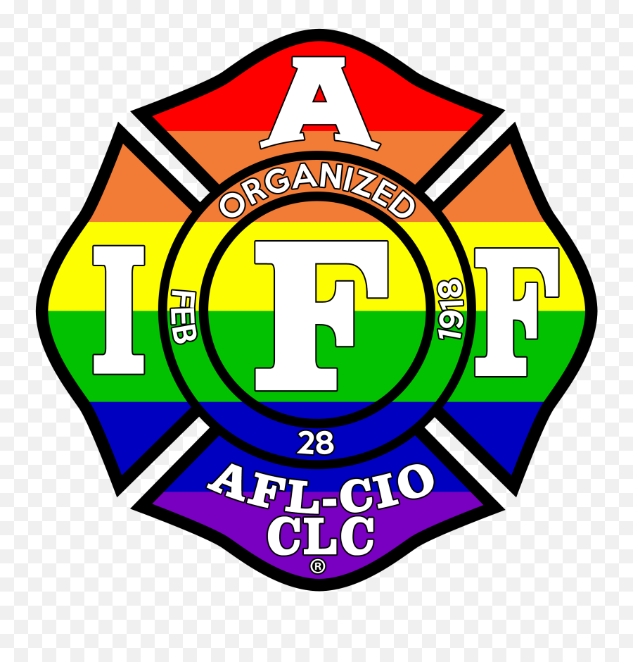 Original Rainbow Reflective Iaff Firefighter Decal Sticker Choose Size U2014 Union Fire Store Png