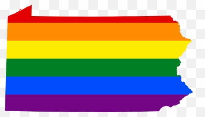 Lgbt Flag Map Of Pennsylvania - With Flags png