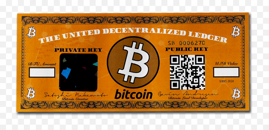 Bitcoin Btc Paper Wallet - Electronics Png,Bitcoin Transparent