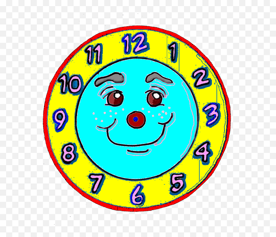 Clock Face - Happy Face Circle Clipart Full Size Clipart Happy Clock Face Clipart Png,Clock Emoji Png