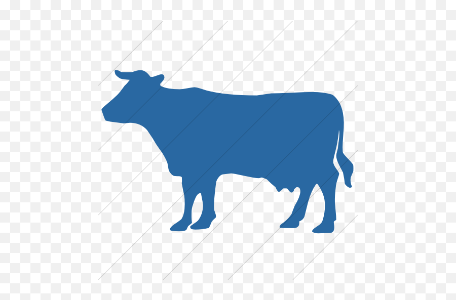 Iconsetc Simple Blue Animals Cow Icon - Cow Silhouette Png,Cow Icon