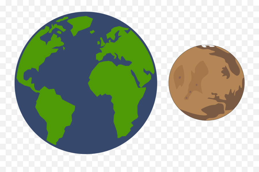 Clip Art Freeuse File Mars Comparision Sketch Wikimedia - Halfway Around The World Png,Earth Png