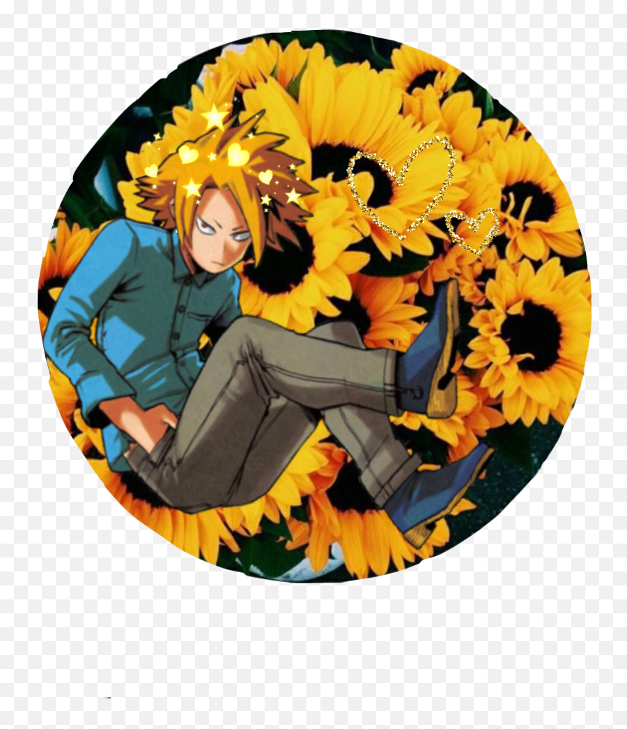 Kaminari Denkikamimari Bnha Sticker - Aesthetic Black And Yellow Flowers Png,Kaminari Icon