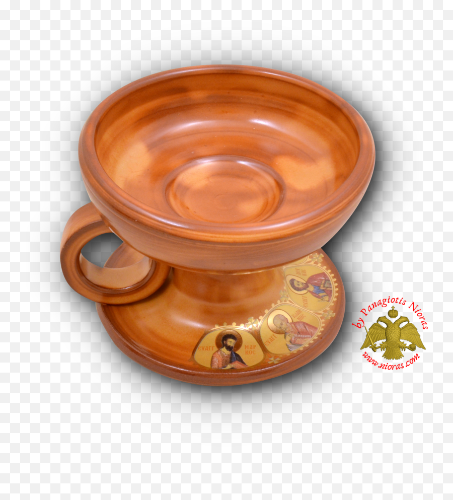 Porcelain Incense Burner Ceramic With Holy Icons Brown - Saucer Png,Pottery Icon