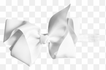 White Big Bow Baby Headband - Satin png