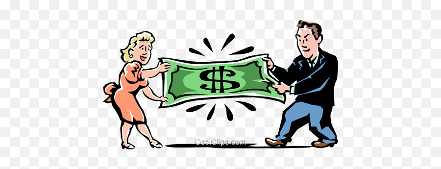 Fighting Over Money Royalty Free Vector Clip Art - Fight Over Money Cartoon Png,Fighting Png
