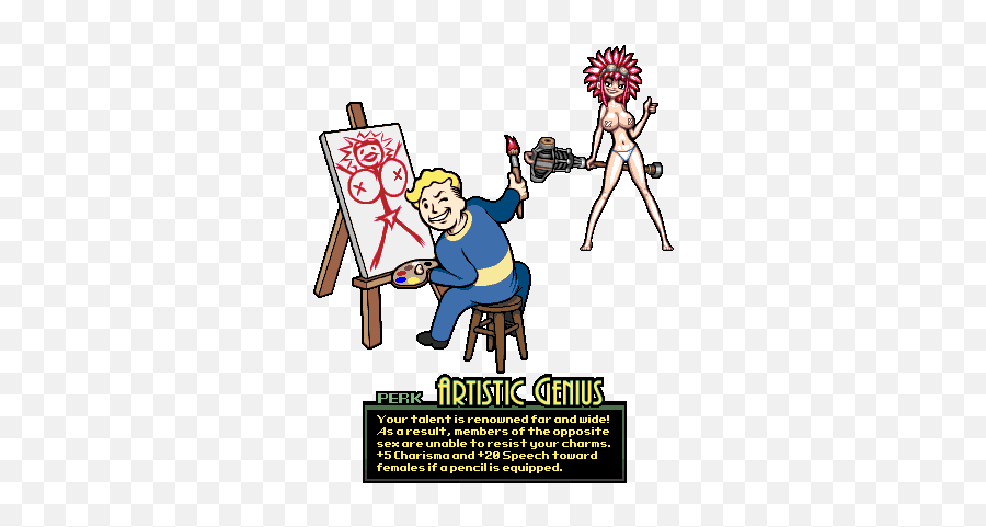 Artistic Genius Pixeljointcom - Vault Boy Perks Png,Vault Boy Icon 16 X 16