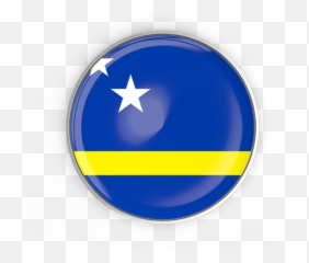 Round Button With Metal Frame Illustration Of Flag Curacao - Flag Png