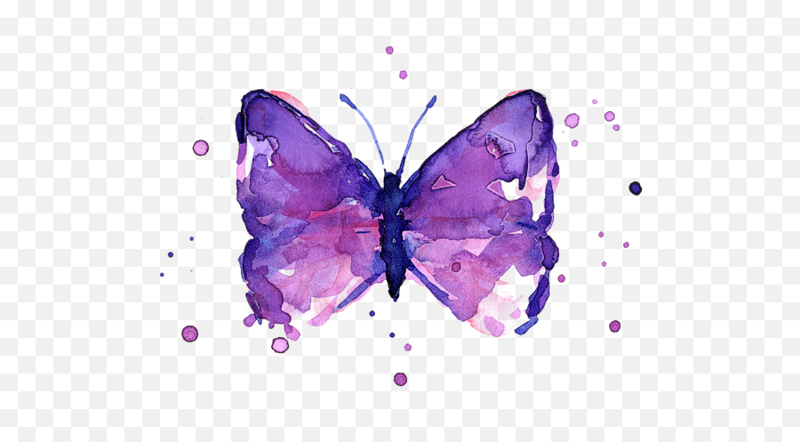 Transparent Watercolor - Abstract Butterfly Watercolor Painting Png,Blue Butterfly Transparent Background