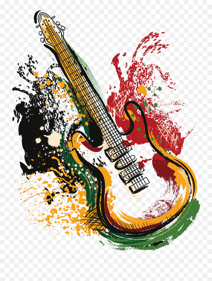 Download Art Electric Poster Guitar Vector Grunge Clipart - Guitar Art Png,Grunge Png