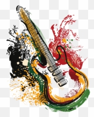 Download Art Electric Poster Guitar Vector Grunge Clipart - Png
