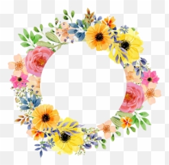 Vintage Round Floral Frame Png Transparent Image Mart - Vector Png