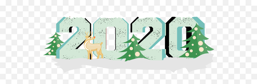 Download New Years 2020 Deer Font Wildlife For Happy Year - Happy New Year Deer 2020 Png,Deer Png