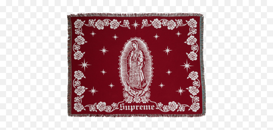 Ds New Supreme Virgin Mary Blanket Red Fw18 Logo - Supreme Virgin Mary Blanket Png,Virgen De Guadalupe Png