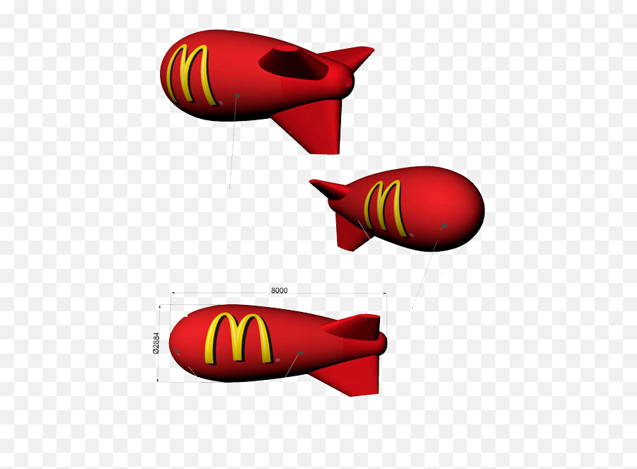 Giant Blimp With Logo For Mcdonalds - Mcdonalds Zeppelin Png,Mc Donalds Logo
