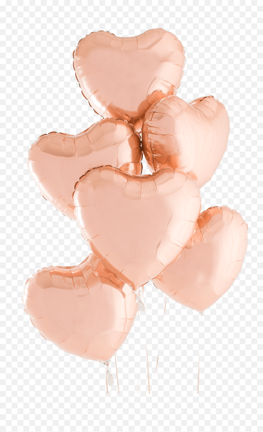 Rose Gold Hearts Half Dozen Helium Filled Balloon Bouquet - Illustration Png,Up Balloons Png