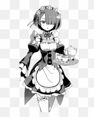 Ram Sticker - Re Zero Manga Transparent Cartoon Jingfm png