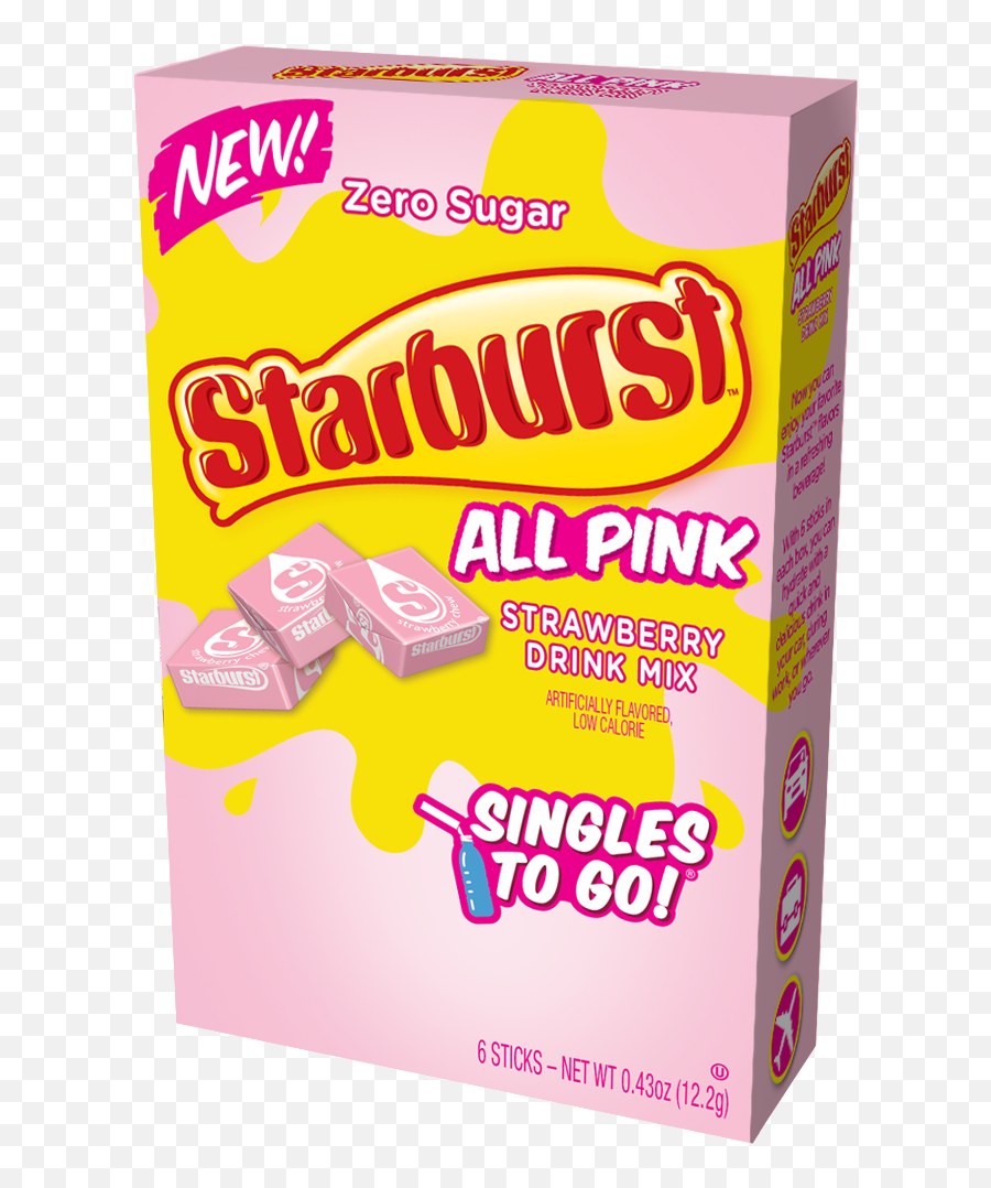 Starburst Strawberry Singles To Go Drink Mix 6 Ct 043 Oz - Pink Starburst Drink Mix Png,Starburst Candy Png