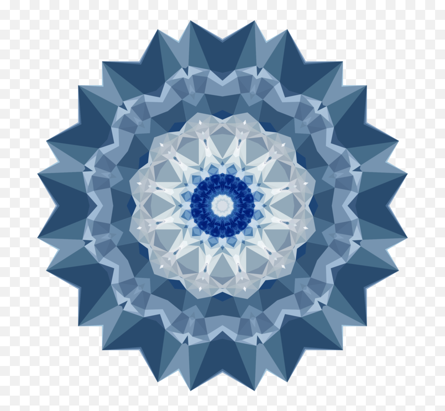 Bluecircleflower Png Clipart - Royalty Free Svg Png Low Poly Mandala,Pixel Flower Png