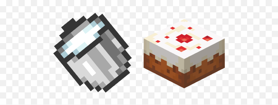 Minecraft Milk Bucket And Cake Cursor - Bolo Do Minecraft Jogo Png,Minecraft Cake Png