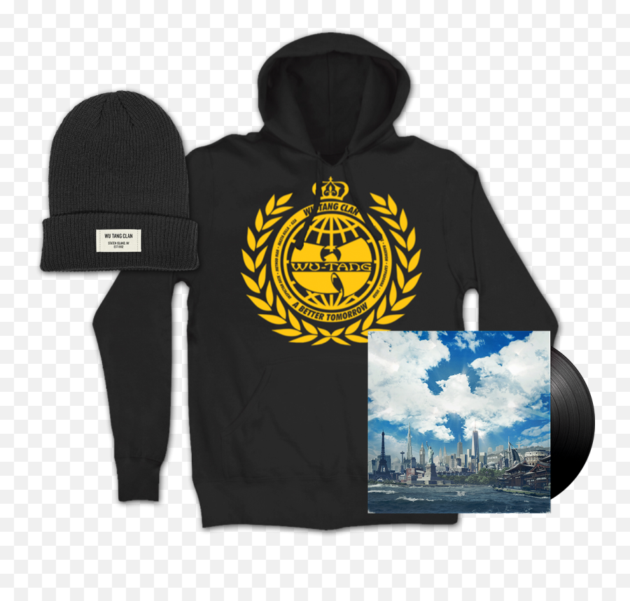 A Better Tomorrow Vinyl Beanie Hoodie Bundle - Liam Gallagher Hoodie Png,Wu Tang Logo Png