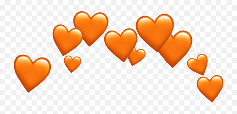 Orange Heart Hearts Tumblr Sticker By Nemyy - Orange Heart Crown Transparent Png,Orange Heart Png