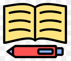 Free Book And Pen Icon Of Colored Outline Style - Available Png